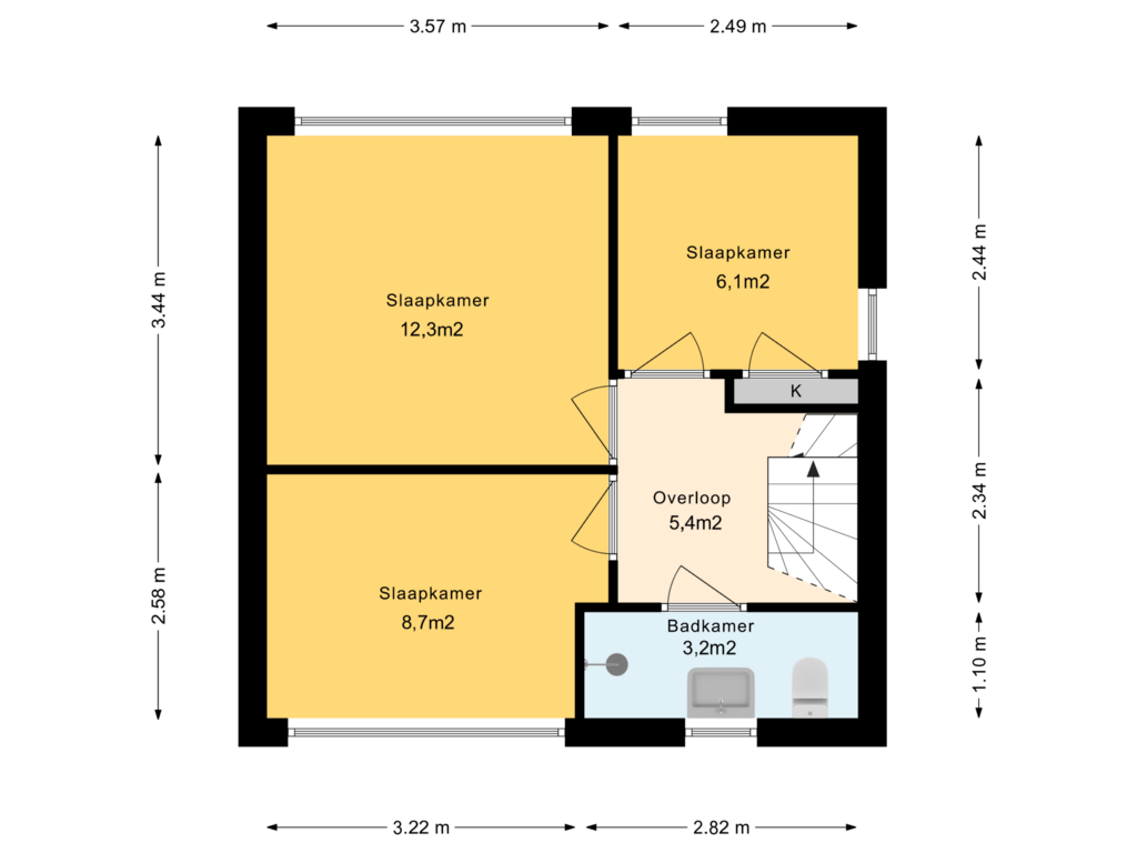 Bekijk plattegrond van 1e Verdieping van Pastoor van den Heuvelstraat 19