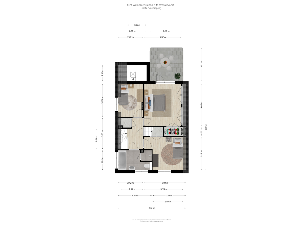 Bekijk plattegrond van Eerste Verdieping van St. Willebrorduslaan 1