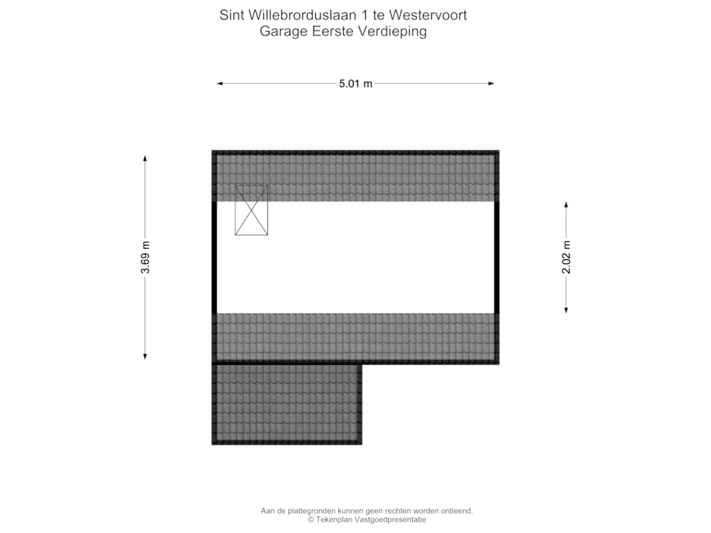 Bekijk plattegrond van Garage Eerste Verdieping van St. Willebrorduslaan 1