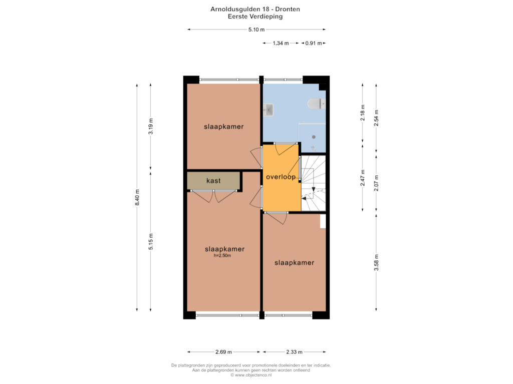 View floorplan of EERSTE VERDIEPING of Arnoldusgulden 18