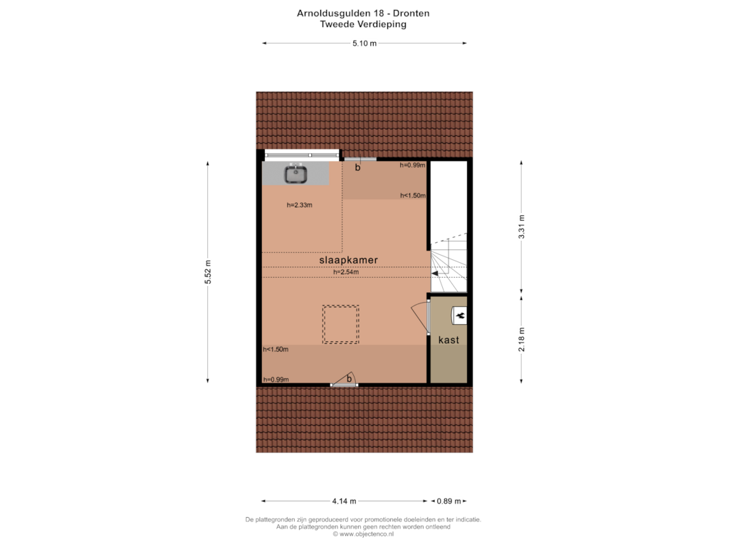 View floorplan of TWEEDE VERDIEPING of Arnoldusgulden 18