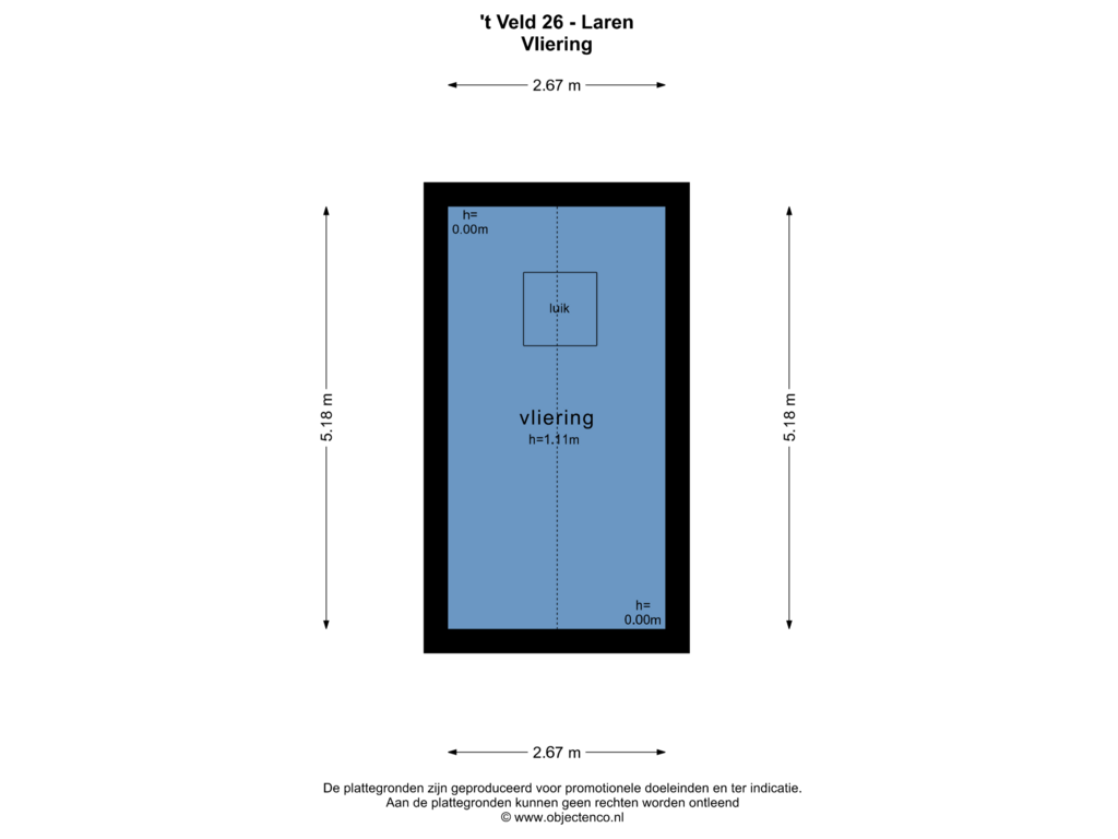 Bekijk plattegrond van VLIERING van 't Veld 26