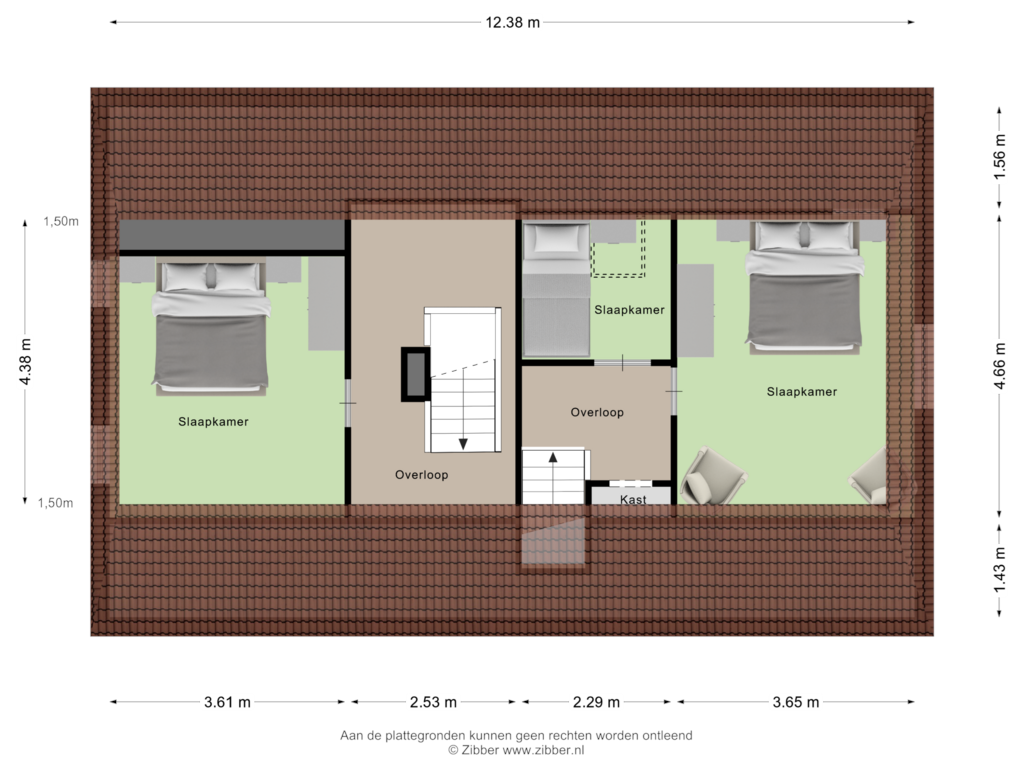 Bekijk plattegrond van Eerste verdieping van de Jongstraat 7-A