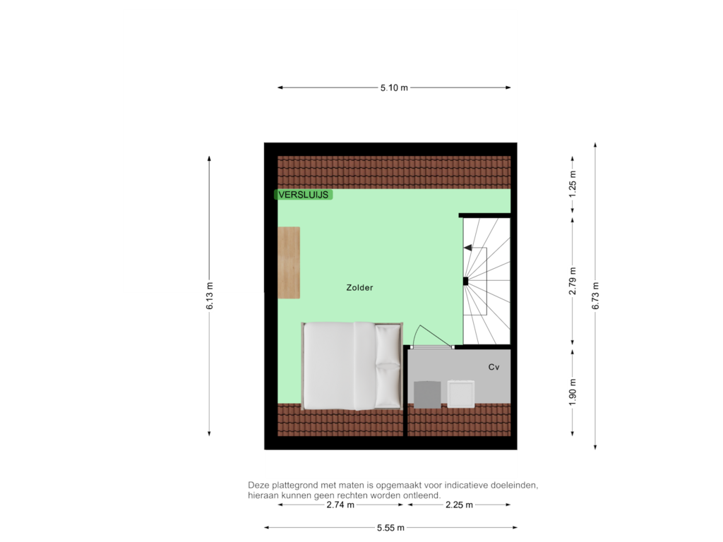 View floorplan of Third floor of Jacoba van Beierenstraat 1-F