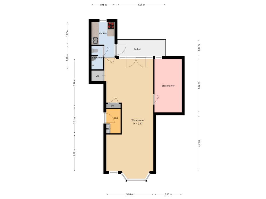 Bekijk plattegrond van appartement van dr. Abraham Kuyperstraat 69