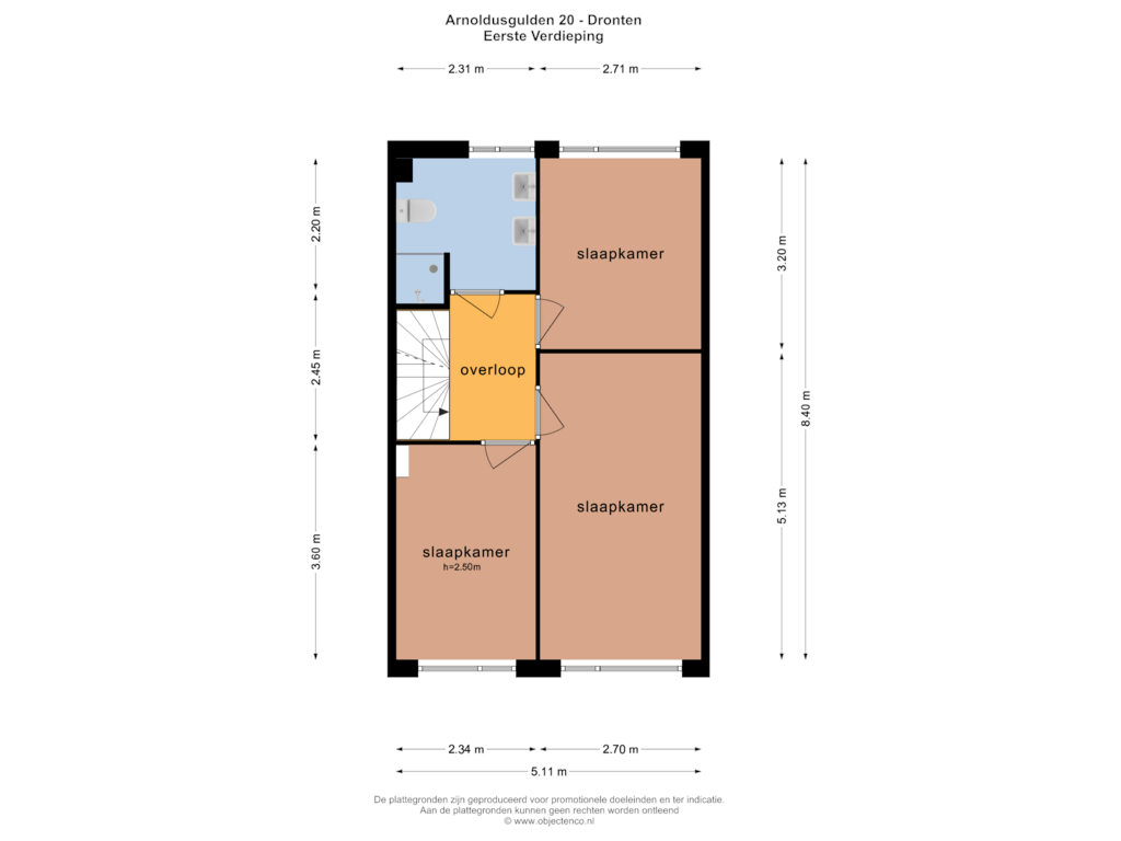 View floorplan of EERSTE VERDIEPING of Arnoldusgulden 20