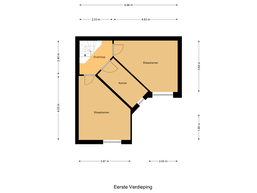 View floorplan of Eerste Verdieping of Lindeijerlaan 7