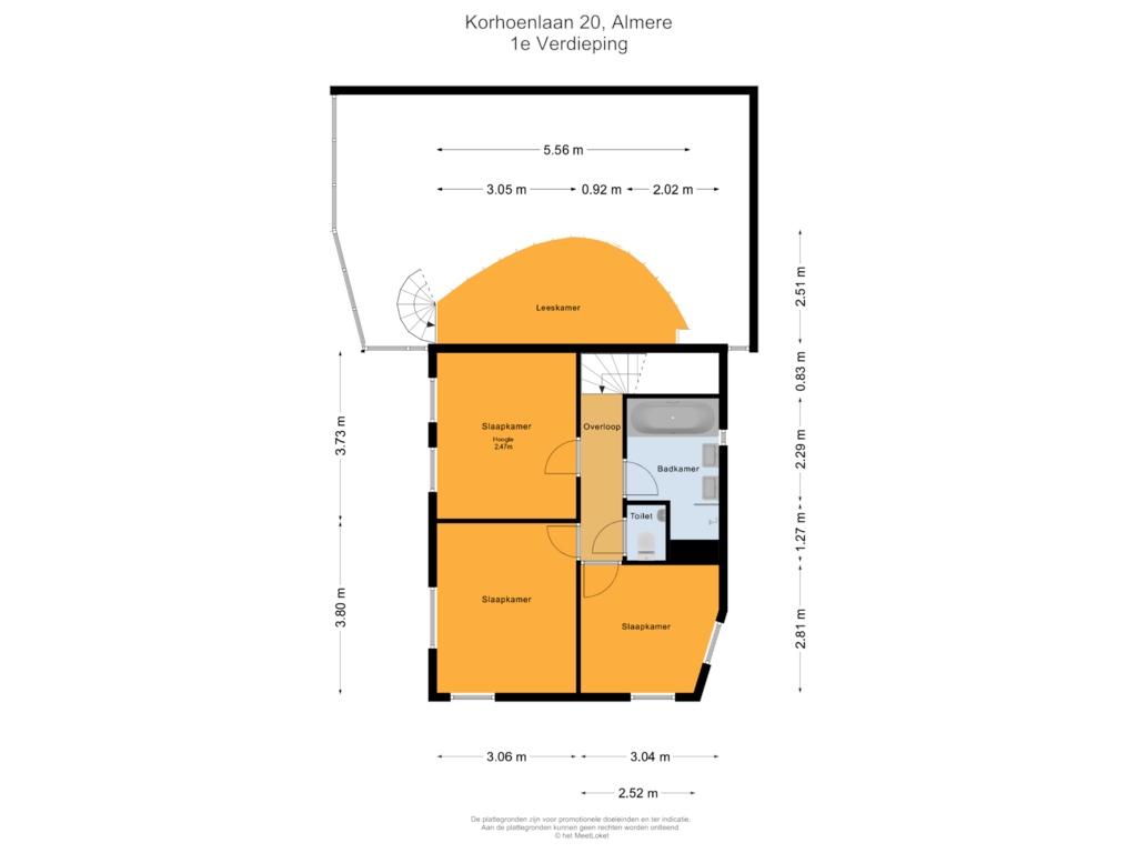 Bekijk plattegrond van 1e Verdieping van Korhoenlaan 20