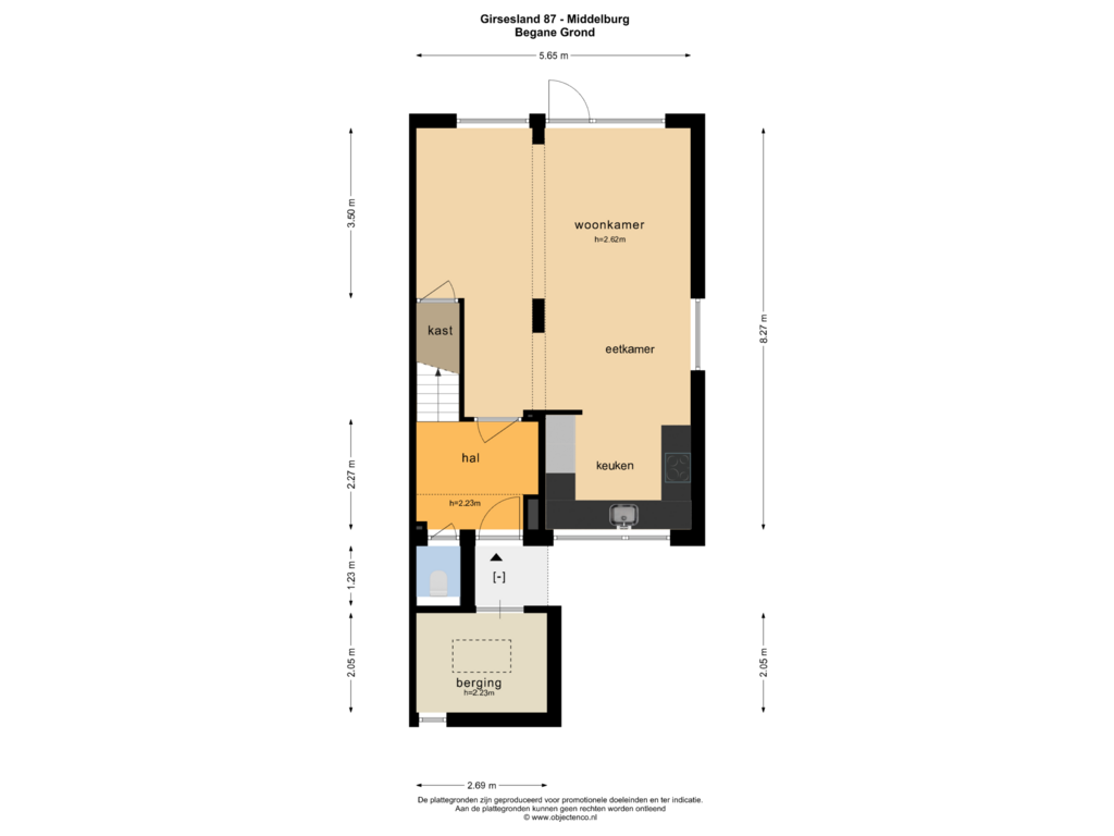 Bekijk plattegrond van BEGANE GROND van Girsesland 87