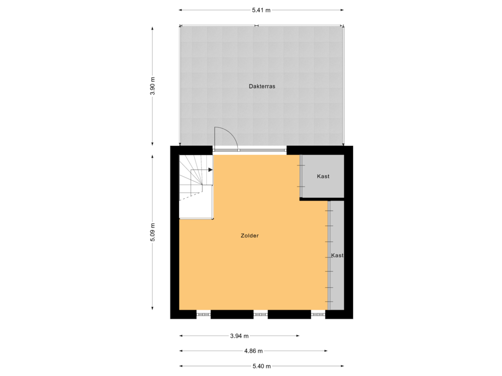 Bekijk plattegrond van Tweede Verdieping van Kersengaarde 22