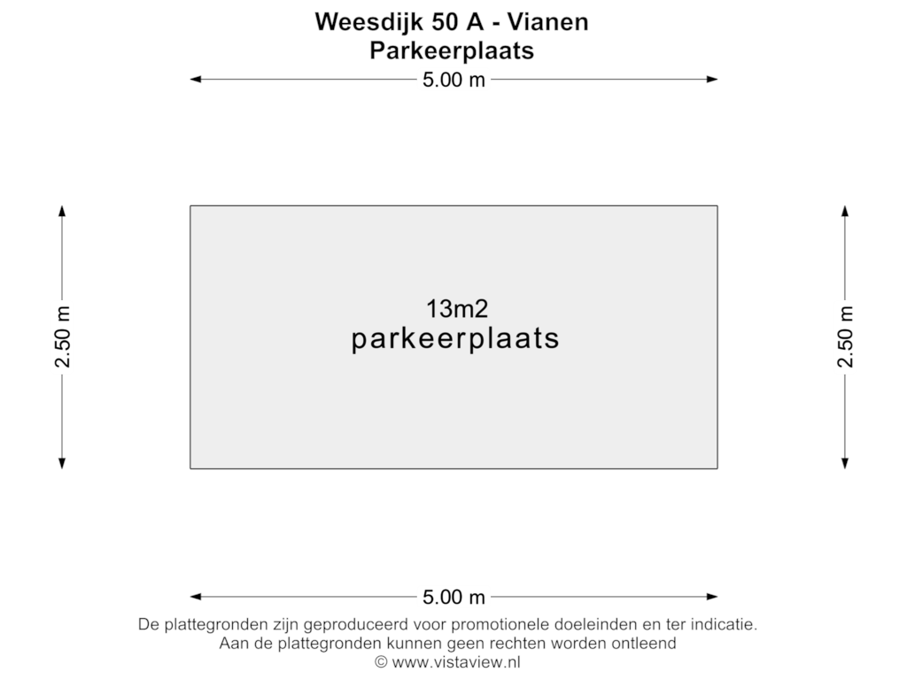 Bekijk plattegrond van PARKEERPLAATS van Weesdijk 50-A