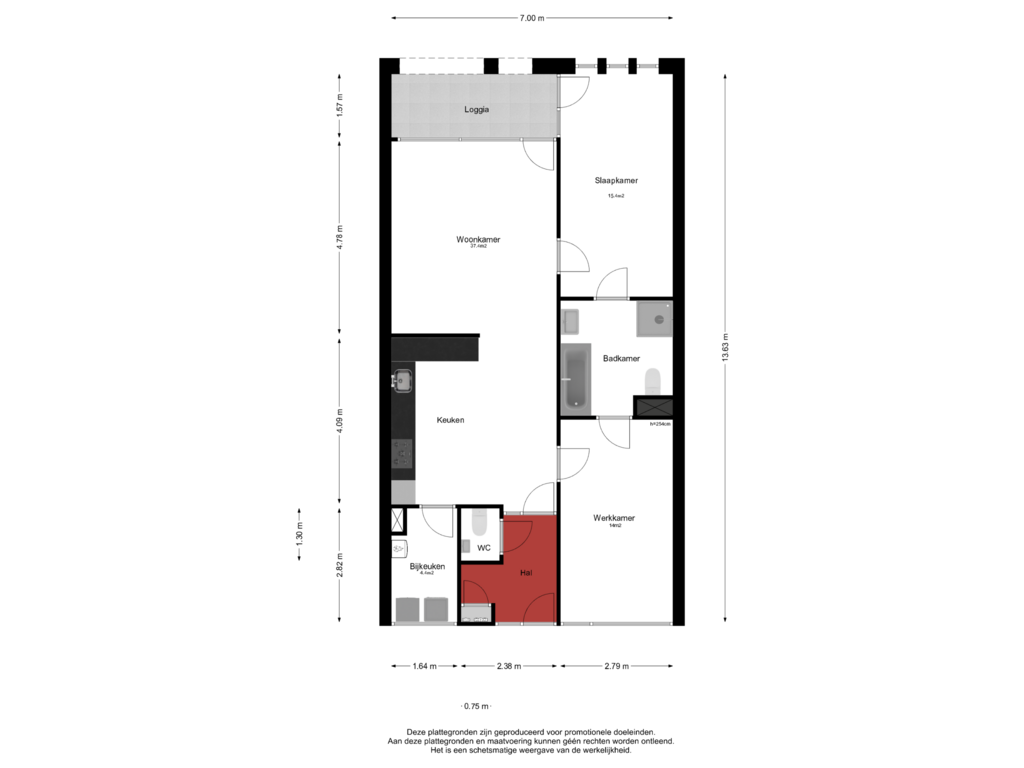 Bekijk plattegrond van Appartement van Markt 104