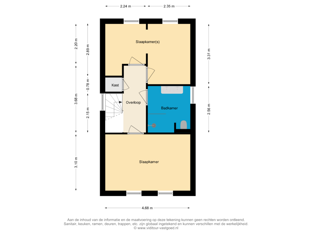 Bekijk plattegrond van 1e Verdieping van Emmastraat 90