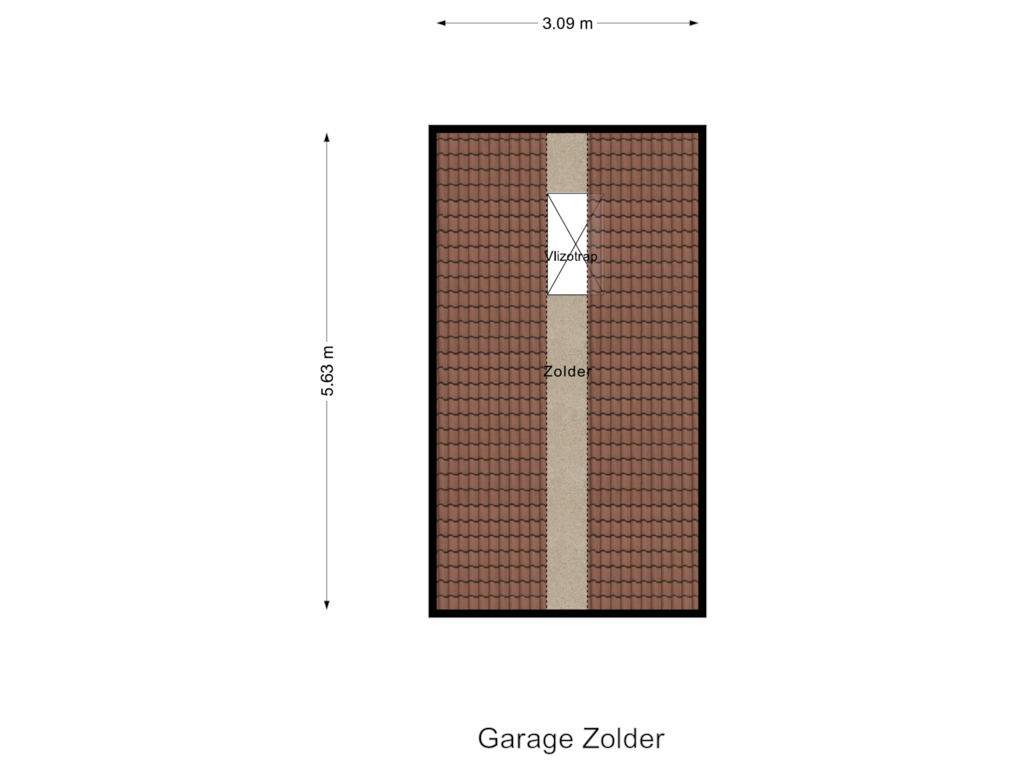 View floorplan of Garage zolder of Hangelier 9