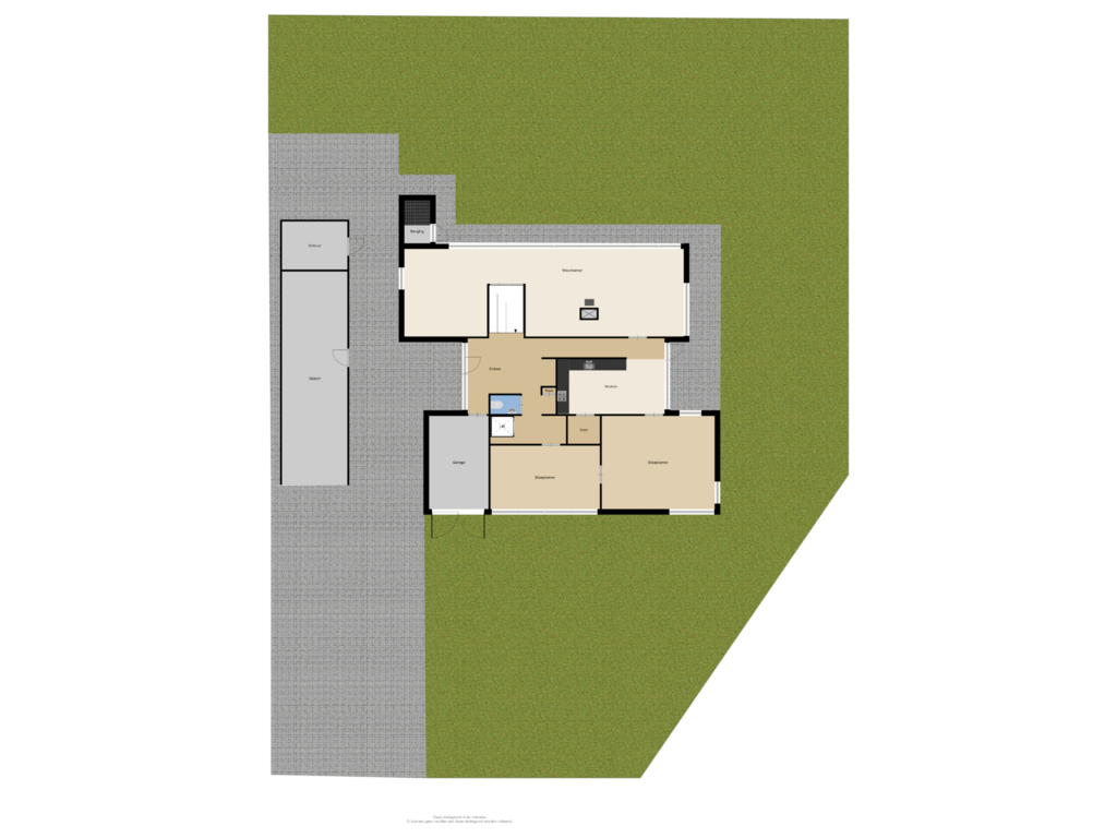 Bekijk plattegrond van Begane grond + tuin van Dickningerpad 1