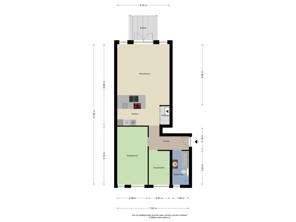 View floorplan of Appartement of Bomschuitstraat 33