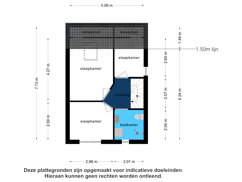 View floorplan of 1e verdieping of Tulpenlaan 4