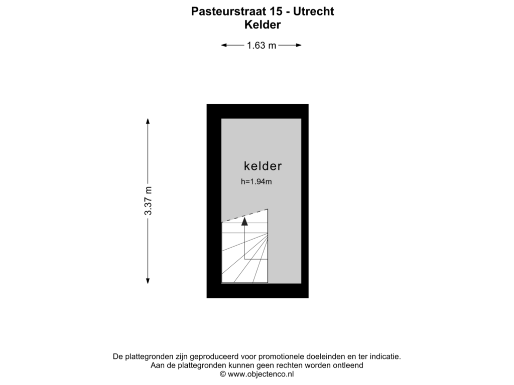 View floorplan of Kelder of Pasteurstraat 15