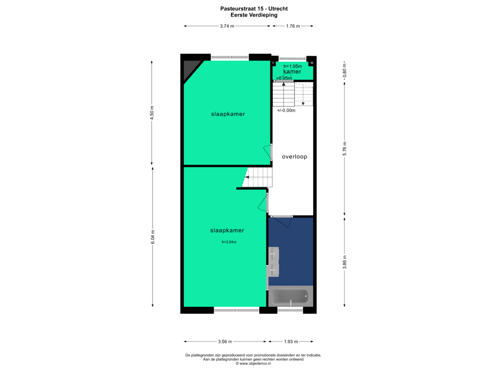 View floorplan of Eerste Verdieping of Pasteurstraat 15