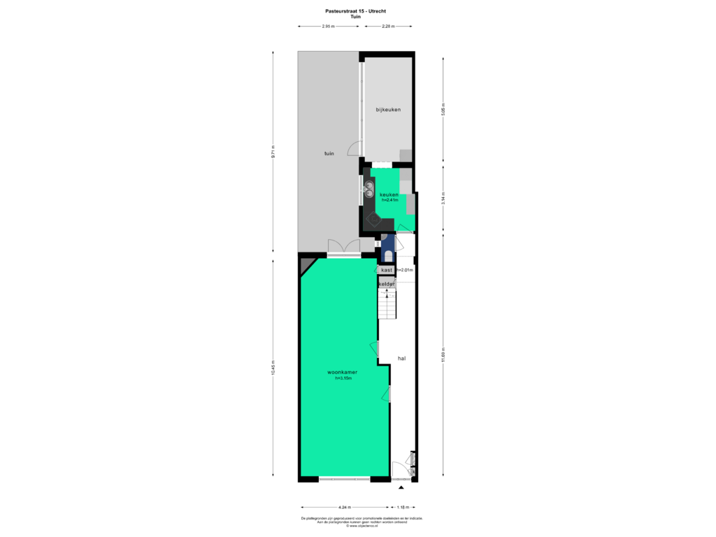 View floorplan of Tuin of Pasteurstraat 15