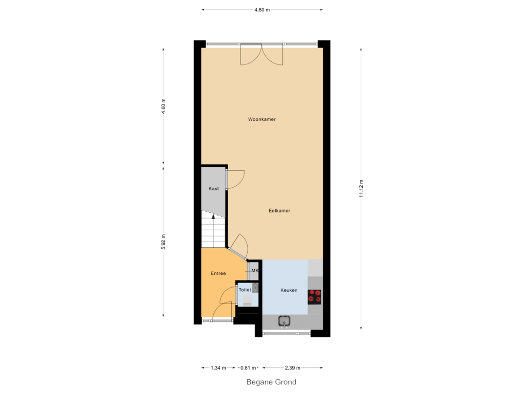 View floorplan of Begane Grond of Breesloot 60