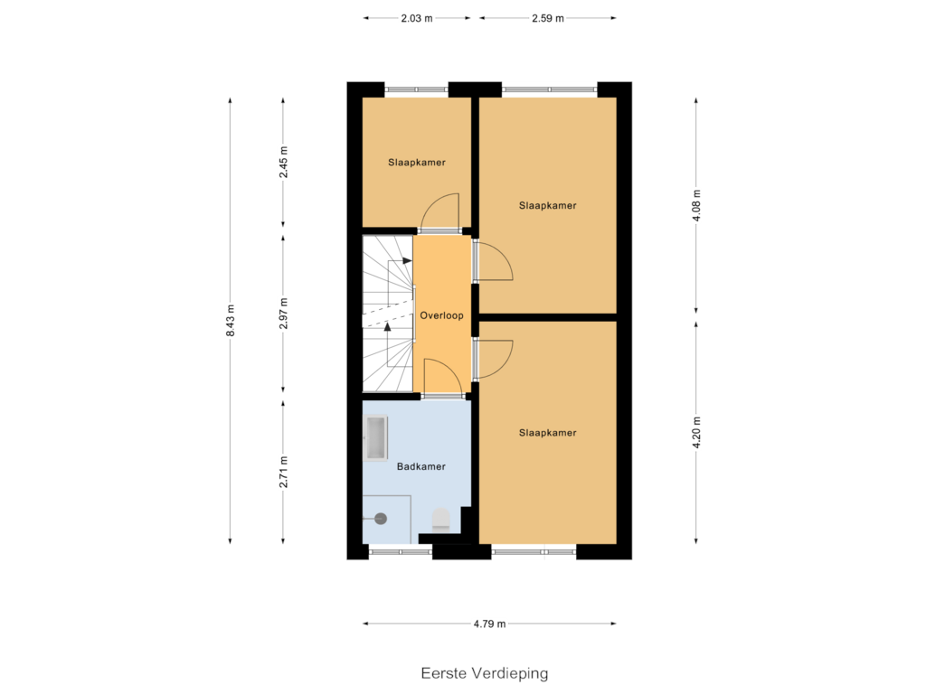 View floorplan of Eerste Verdieping of Breesloot 60