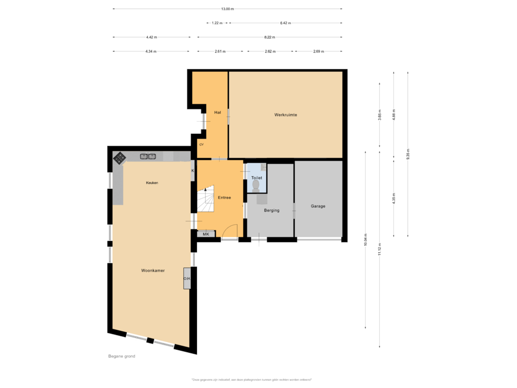 Bekijk plattegrond van Begane grond van Dorpsstraat 91