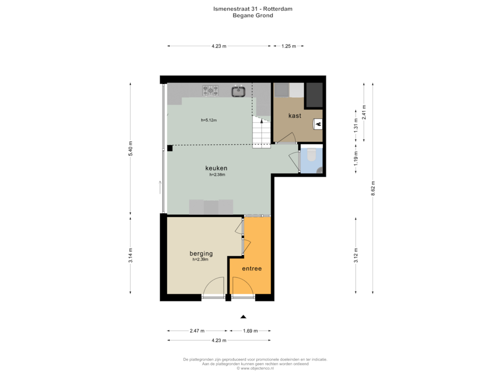 View floorplan of BEGANE GROND of Ismenestraat 31