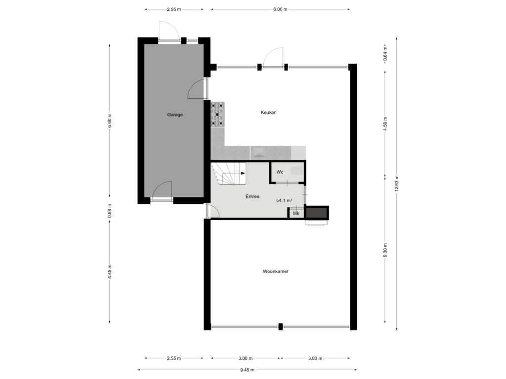 View floorplan of Begane  grond of Eksterlaan 38