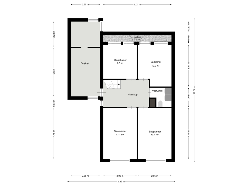 View floorplan of 1e verdieping of Eksterlaan 38