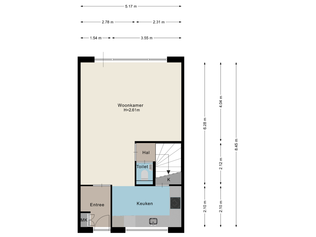 Bekijk plattegrond van Begane grond van Boswinde 23