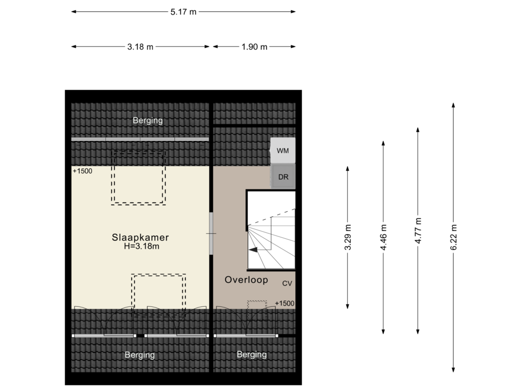 Bekijk plattegrond van 2e verdieping van Boswinde 23