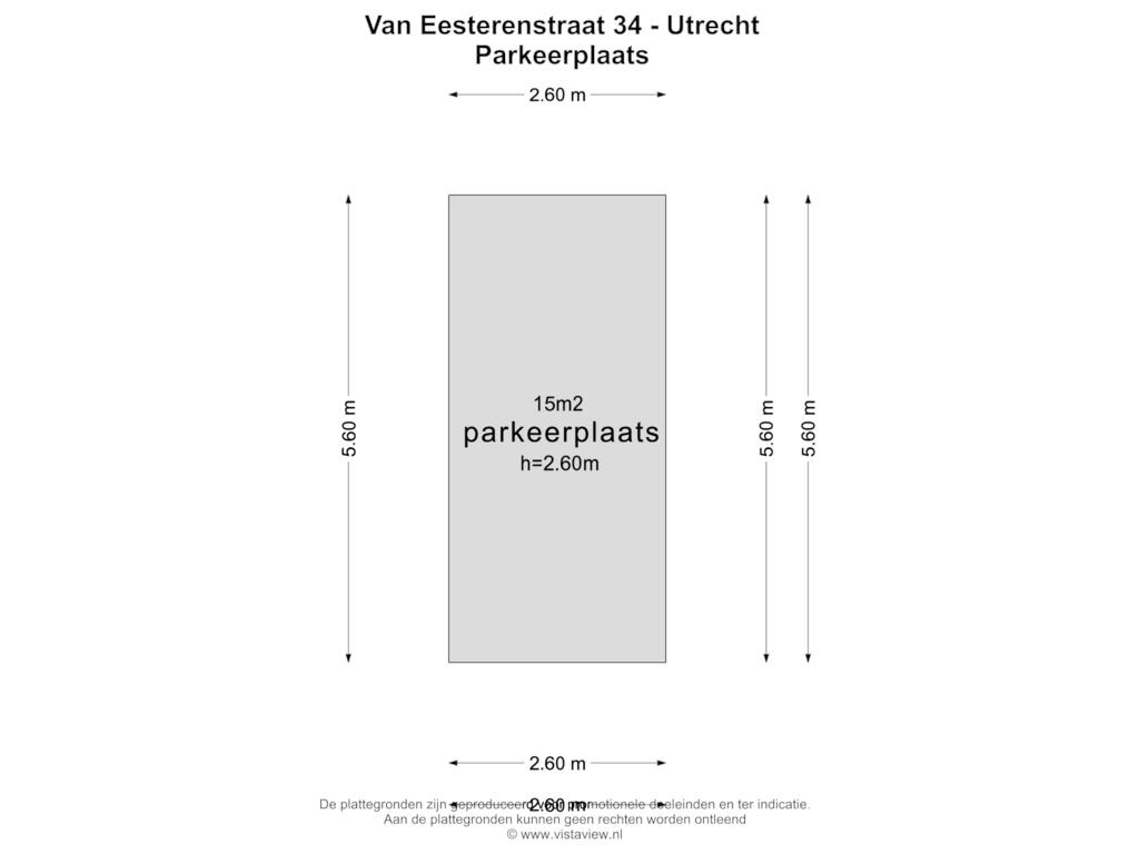 Bekijk plattegrond van PARKEERPLAATS van Van Eesterenstraat 34