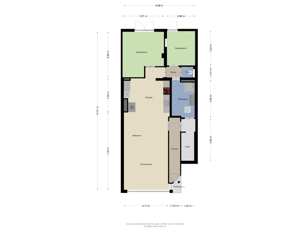 Bekijk plattegrond van Appartement van Wagenweg 7