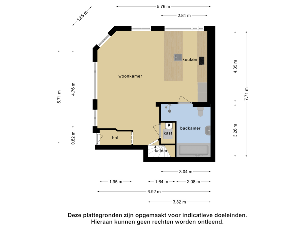 View floorplan of Begane grond of Noorderhavenkade 134-A