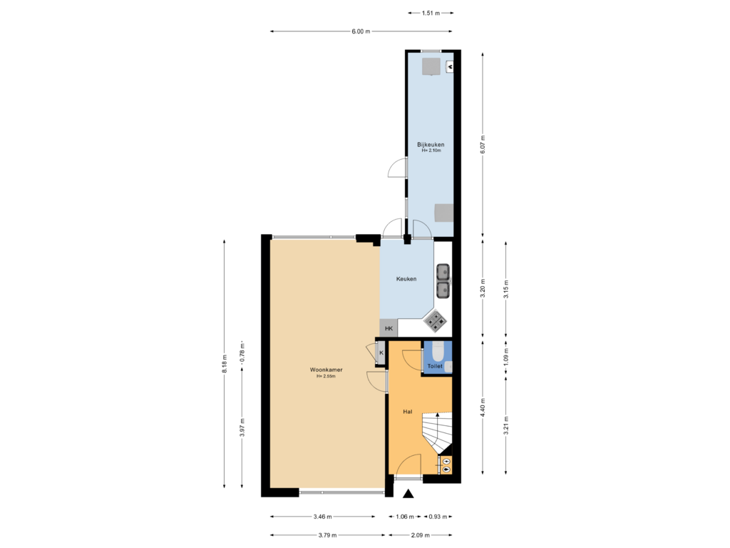 View floorplan of Begane grond of Haantje 2