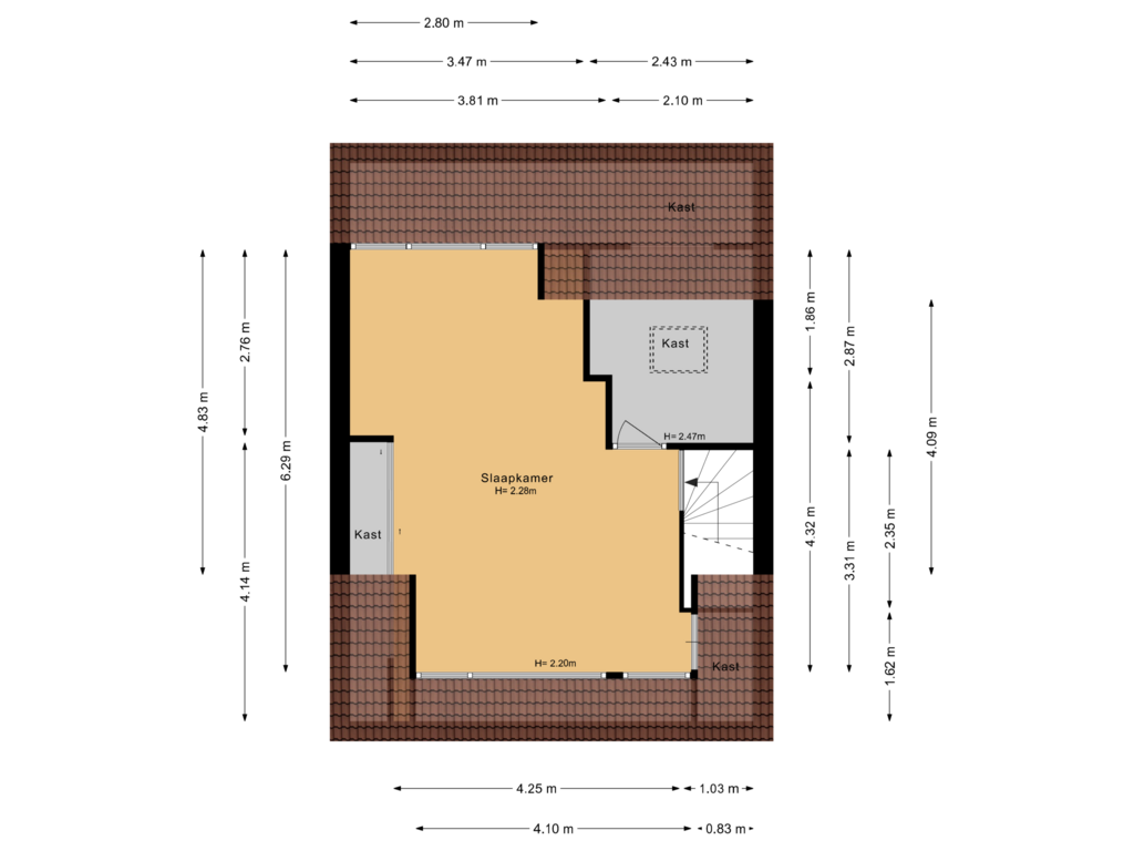 View floorplan of 2e verdieping of Haantje 2