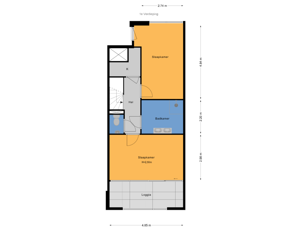 Bekijk plattegrond van 1e Verdieping van Cornelis de Wittlaan 158