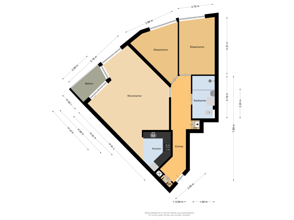 Bekijk plattegrond van Appartement van Luxemburglaan 70