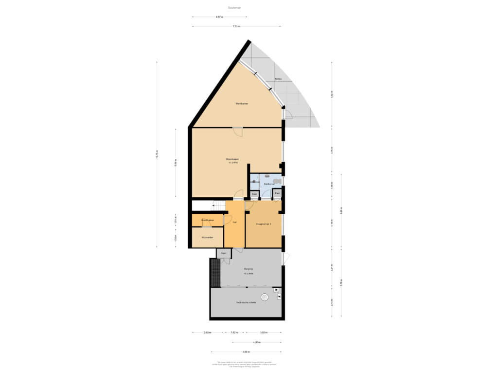 Bekijk plattegrond van Souterrain van Sterreschansweg 69