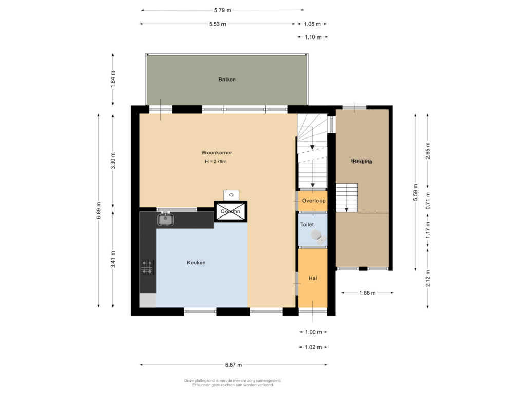 Bekijk plattegrond van Begane grond van Dorpsstraat 42