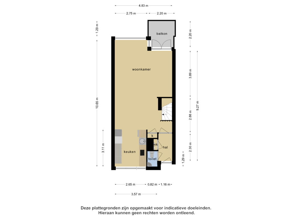 View floorplan of Appartement top etage of Dijkgraafplein 281