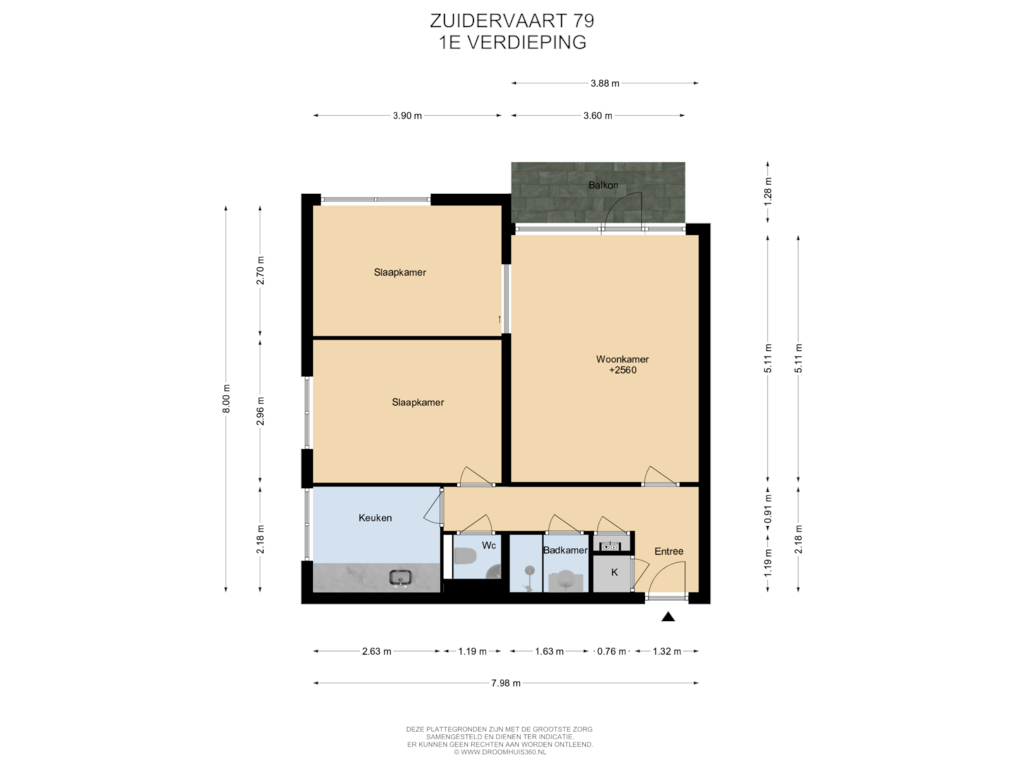 Bekijk plattegrond van 1E Verdieping van Zuidervaart 79