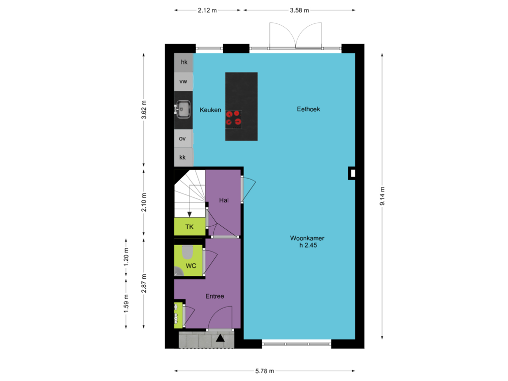 Bekijk plattegrond van Begane Grond van Reina Prinsen Geerligsdreef 61