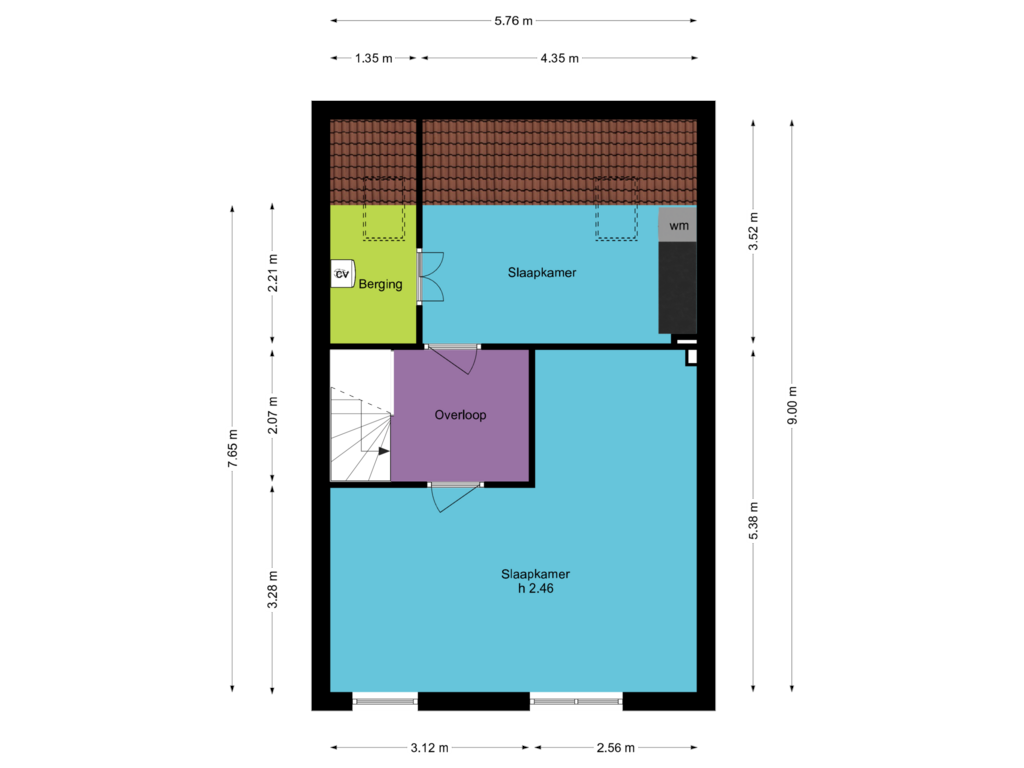 Bekijk plattegrond van 2e Verdieping van Reina Prinsen Geerligsdreef 61