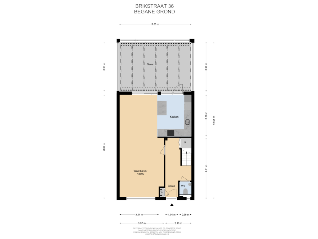 Bekijk plattegrond van Begane Grond van Brikstraat 36