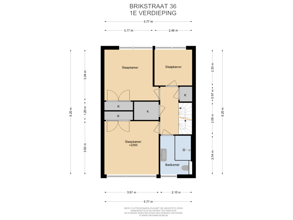 Bekijk plattegrond van 1E Verdieping van Brikstraat 36