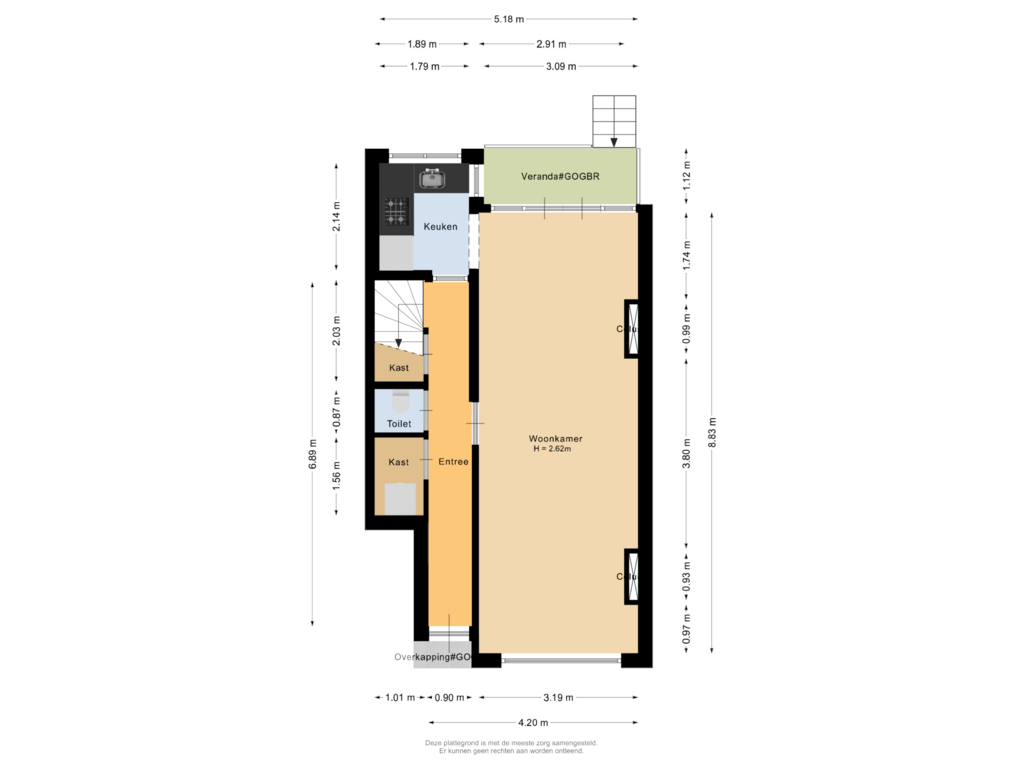 Bekijk plattegrond van Begane grond van Kleiweg 154-B