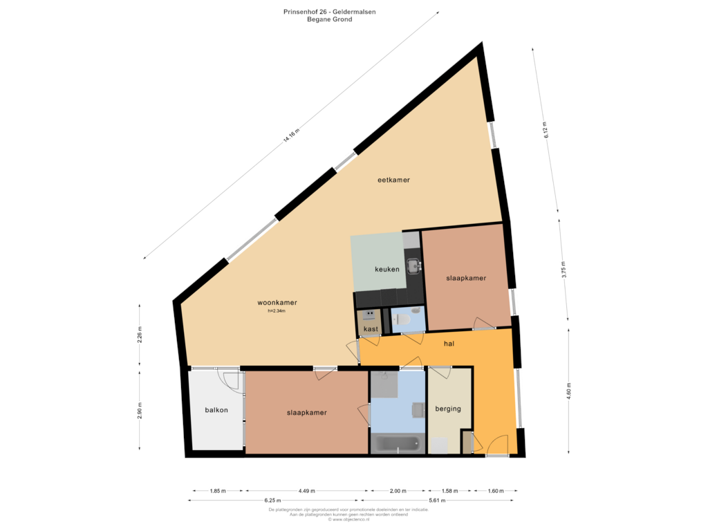 Bekijk plattegrond van Appartement van Prinsenhof 26