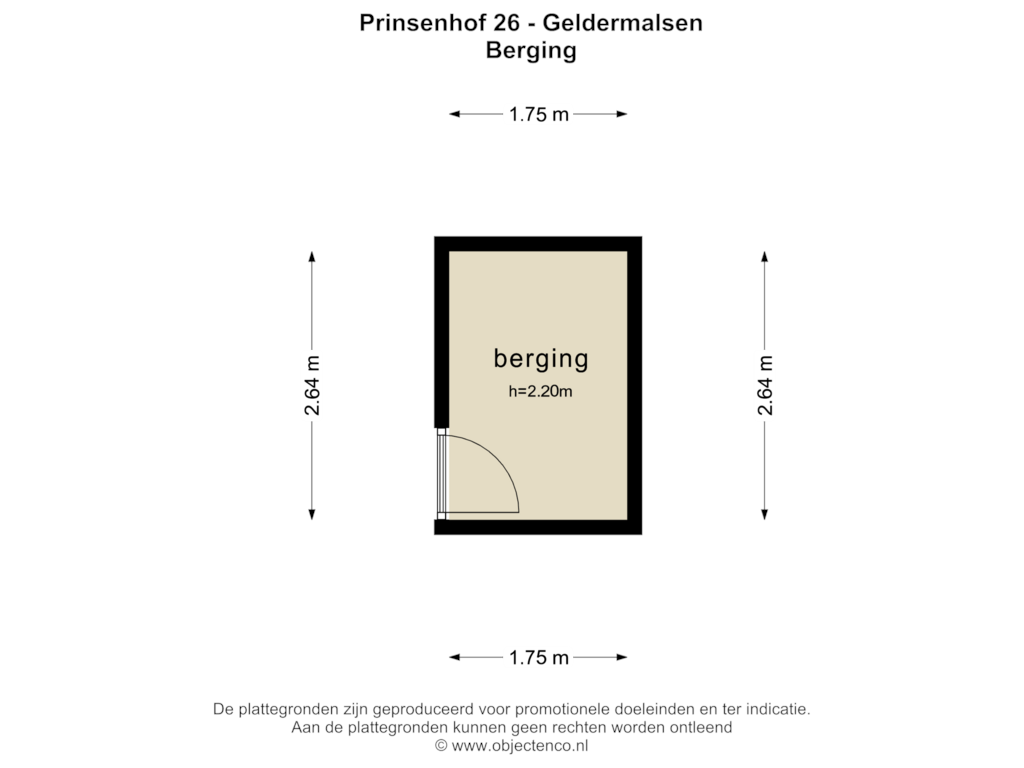 Bekijk plattegrond van Berging van Prinsenhof 26